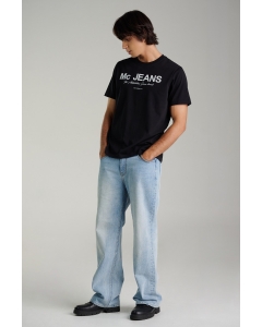 เสื้อยืดแขนสั้นผู้ชาย คอกลม สีดำ