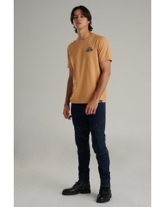 เสื้อยืดแขนสั้นผู้ชาย คอกลม สีน้ำตาลอ่อน