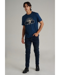เสื้อยืดแขนสั้นผู้ชาย คอกลม สีกรมท่า
