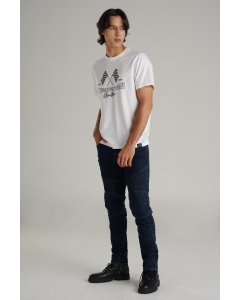เสื้อยืดแขนสั้นผู้ชาย คอกลม สีขาว
