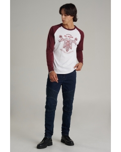 เสื้อยืดแขนยาวผู้ชาย คอกลม สีขาว