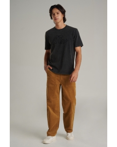 เสื้อยืดแขนสั้นผู้ชาย คอกลม สีดำ