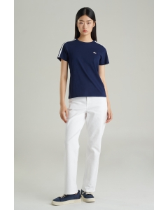 เสื้อยืดแขนสั้นผู้หญิง คอกลม สีกรมท่า