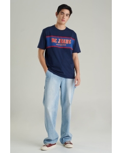 เสื้อยืดแขนสั้นผู้ชาย คอกลม สีกรมท่า
