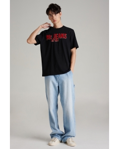เสื้อยืดแขนสั้นผู้ชาย คอกลม สีดำ