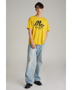 เสื้อยืดแขนสั้นผู้ชาย คอกลม สีเหลือง
