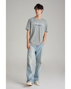 เสื้อยืดแขนสั้นผู้ชาย คอกลม สีเทา