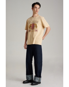 เสื้อยืดแขนสั้นผู้ชาย คอกลม สีกากี