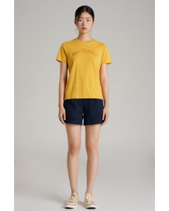 เสื้อยืดแขนสั้นผู้หญิง คอกลม สีเหลือง