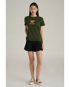 เสื้อยืดแขนสั้นผู้หญิง คอกลม สีเขียว