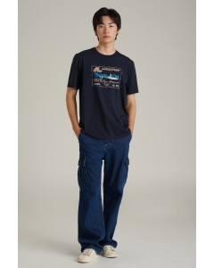 เสื้อยืดแขนสั้นผู้ชาย คอกลม สีกรมท่า