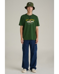 เสื้อยืดแขนสั้นผู้ชาย คอกลม สีเขียว