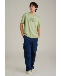 เสื้อยืดแขนสั้นผู้ชาย คอกลม สีเขียวอ่อน