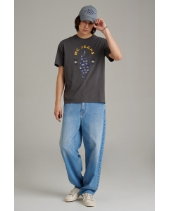 เสื้อยืดแขนสั้นผู้ชาย คอกลม สีเทา