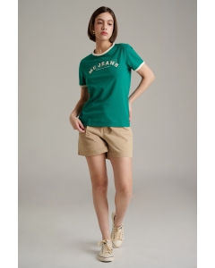 เสื้อยืดแขนสั้นผู้หญิง คอกลม สีเขียว