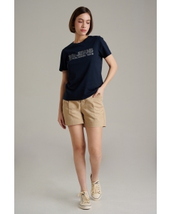 เสื้อยืดแขนสั้นผู้หญิง คอกลม สีกรมท่า