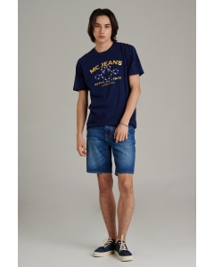เสื้อยืดแขนสั้นผู้ชาย คอกลม สีกรมท่า