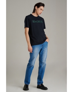 เสื้อยืดแขนสั้นผู้ชาย คอกลม สีกรมท่า