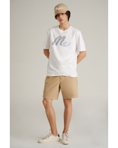 เสื้อยืดแขนสั้นผู้ชาย คอกลม สีขาว