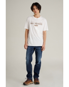 เสื้อยืดแขนสั้นผู้ชาย คอกลม สีขาว