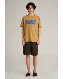 เสื้อยืดแขนสั้นผู้ชาย คอกลม สีกากี