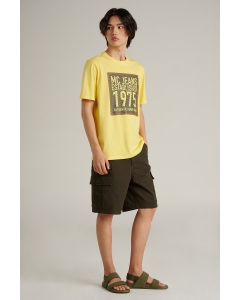 เสื้อยืดแขนสั้นผู้ชาย คอกลม สีเหลือง