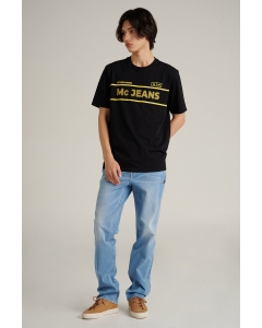 เสื้อยืดแขนสั้นผู้ชาย คอกลม สีดำ