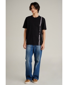 เสื้อยืดแขนสั้นผู้ชาย คอกลม สีดำ