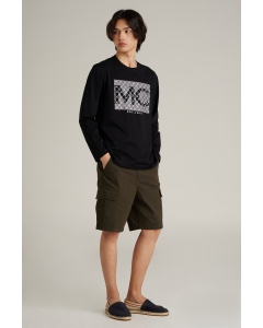 เสื้อยืดแขนยาวผู้ชาย คอกลม สีดำ
