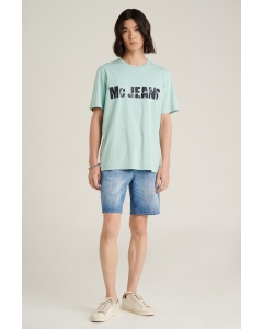 เสื้อยืดแขนสั้นผู้ชาย คอกลม สีเขียวอ่อน