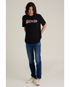 เสื้อยืดแขนสั้นผู้ชาย คอกลม สีดำ