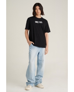 เสื้อยืดแขนสั้นผู้ชาย คอกลม สีดำ