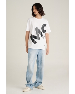 เสื้อยืดแขนสั้นผู้ชาย คอกลม สีขาว