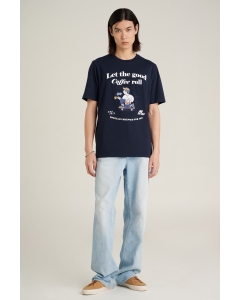 เสื้อยืดแขนสั้นผู้ชาย คอกลม สีกรมท่า
