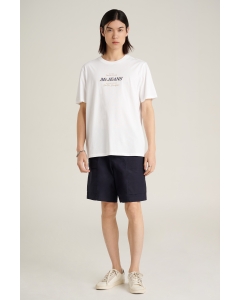 เสื้อยืดแขนสั้นผู้ชาย คอกลม สีขาว