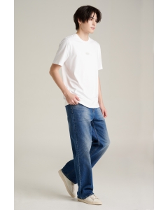 เสื้อยืดแขนสั้นผู้ชาย คอกลม สีขาว