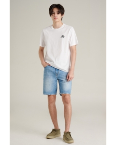 เสื้อยืดแขนสั้นผู้ชาย คอกลม สีขาว