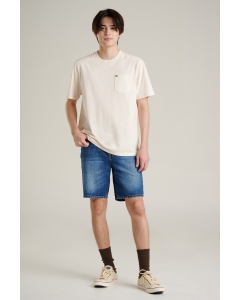 เสื้อยืดแขนสั้นผู้ชาย คอกลม สีขาว