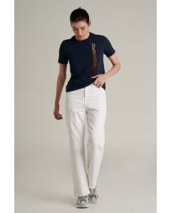 เสื้อยืดแขนสั้นผู้หญิง คอกลม สีกรมท่า