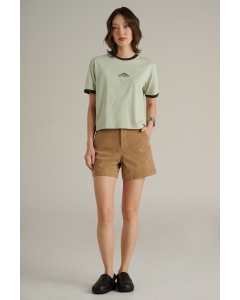 เสื้อยืดแขนสั้นผู้หญิง ทรงครอป คอกลม สีเขียวอ่อน (The Journey Collection – เดอะ เจอร์นี่)