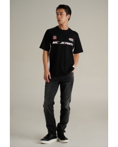 เสื้อยืดแขนสั้นผู้ชาย คอกลม สีดำ