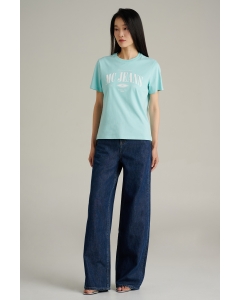 เสื้อยืดแขนสั้นผู้หญิง คอกลม สีเขียวอ่อน