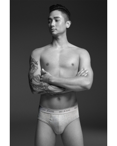 กางเกงในชาย ทรงบริ๊ฟส์ (Briefs) สีเทา