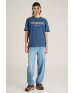 เสื้อยืดแขนสั้นผู้ชาย คอกลม สีเทาอมกรม