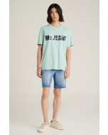เสื้อยืดแขนสั้นผู้ชาย คอกลม สีเขียวอ่อน