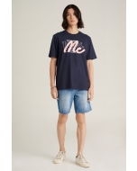 เสื้อยืดแขนสั้นผู้ชาย คอกลม สีกรมท่า