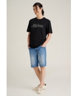 เสื้อยืดแขนสั้นผู้ชาย คอกลม สีดำ