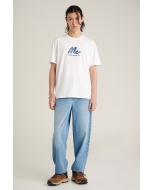 เสื้อยืดแขนสั้นผู้ชาย คอกลม สีขาว