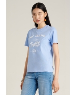 เสื้อยืดแขนสั้นผู้หญิง คอกลม สีฟ้าอ่อน