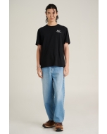 เสื้อยืดแขนสั้นผู้ชาย คอกลม สีดำ